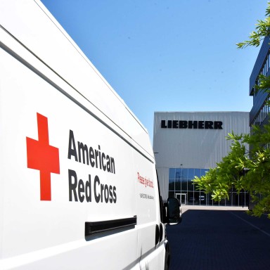 Liebherr USA, Co. holds local community blood drive for American Red Cross at the Newport News, Virginia office.